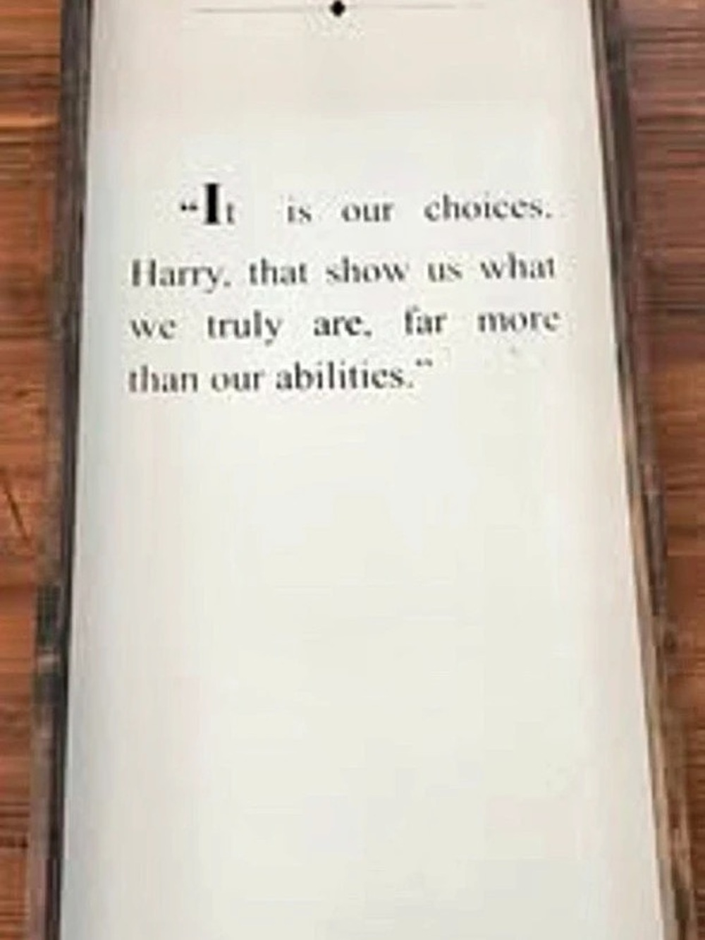 Harry Potter quote print Framed in White & Brown